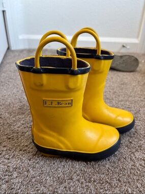 L.L. Bean Kids Yellow Rain Boots with Black Trim